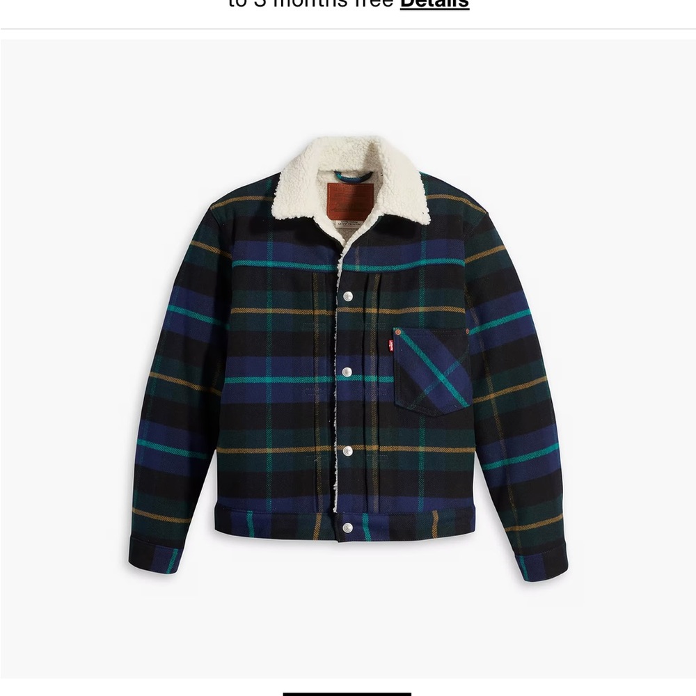 Levi’s TYPE I PLAID SHERPA TRUCKER JACKET size large